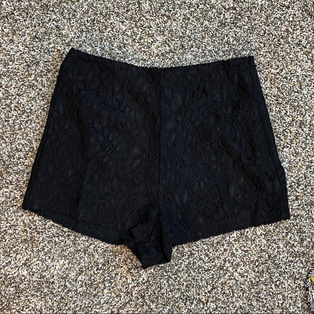 Black high rise shorts
